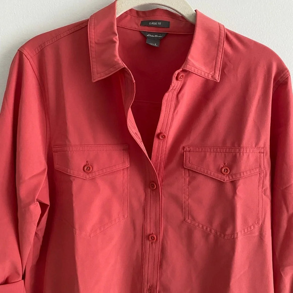 EDDIE Bauer Classic Fit Button Down  Shirt Hiking Camping Size S - Picture 6 of 12